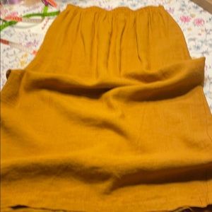 Kleen linen skirt, dark mustard , large